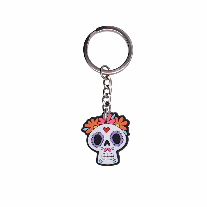Wholesale 10pcs/pack Mexican Day of The Dead Calavera Plastic Keychain